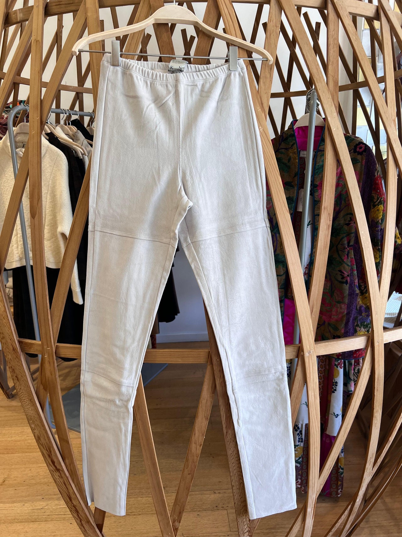 Suede Leggings in Chalk-Pant-Kristensen du Nord-Debs Boutique