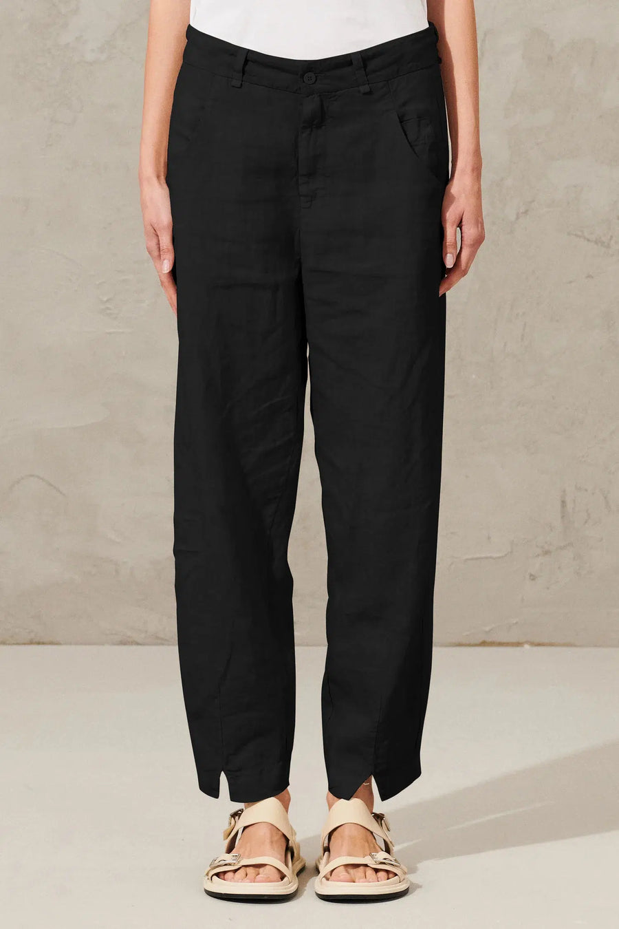Linen Signature Pant Black-Pant-Transit par Such-Debs Boutique