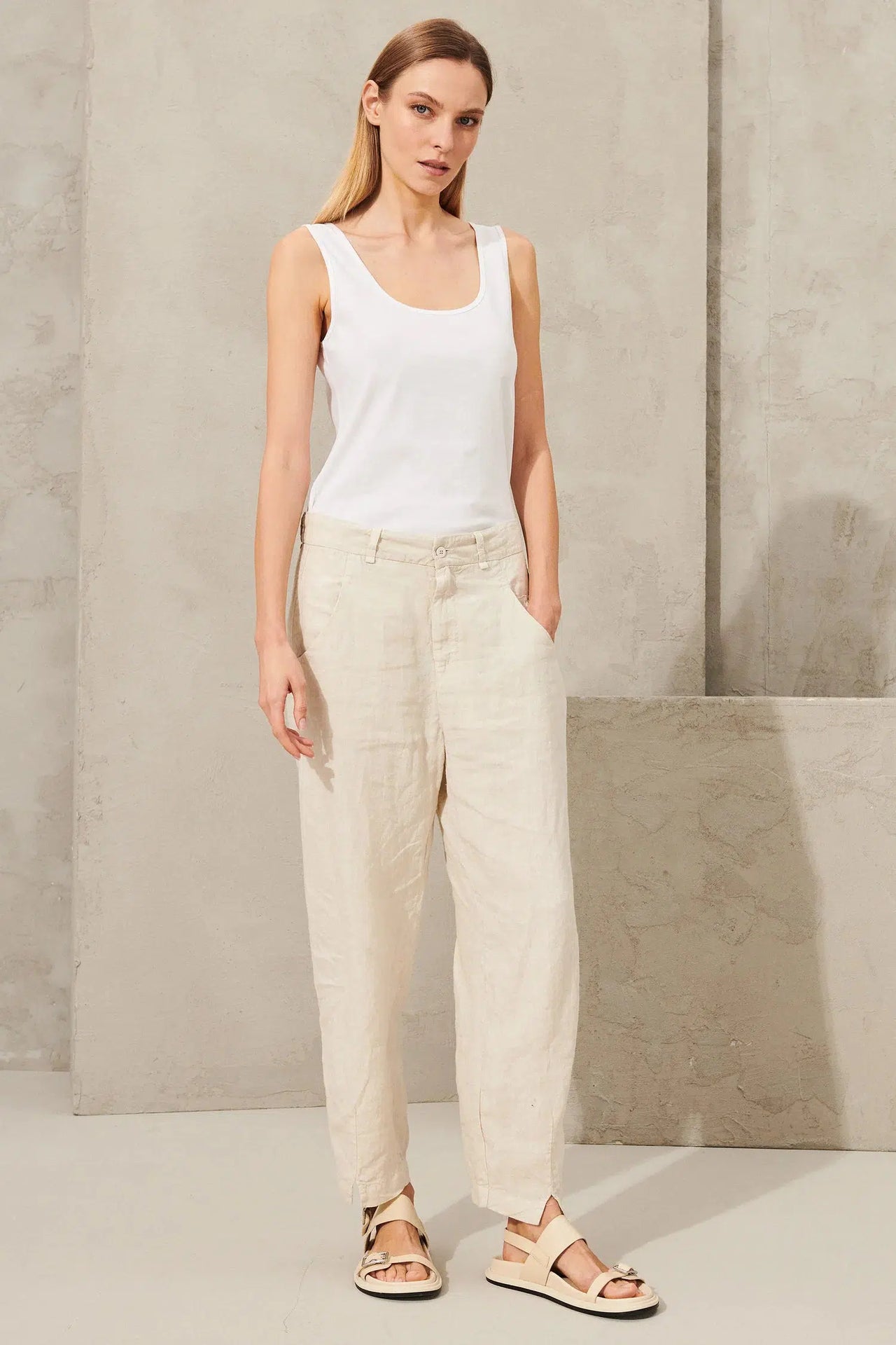 Linen Signature Pant Ivory-Pant-Transit par Such-Debs Boutique