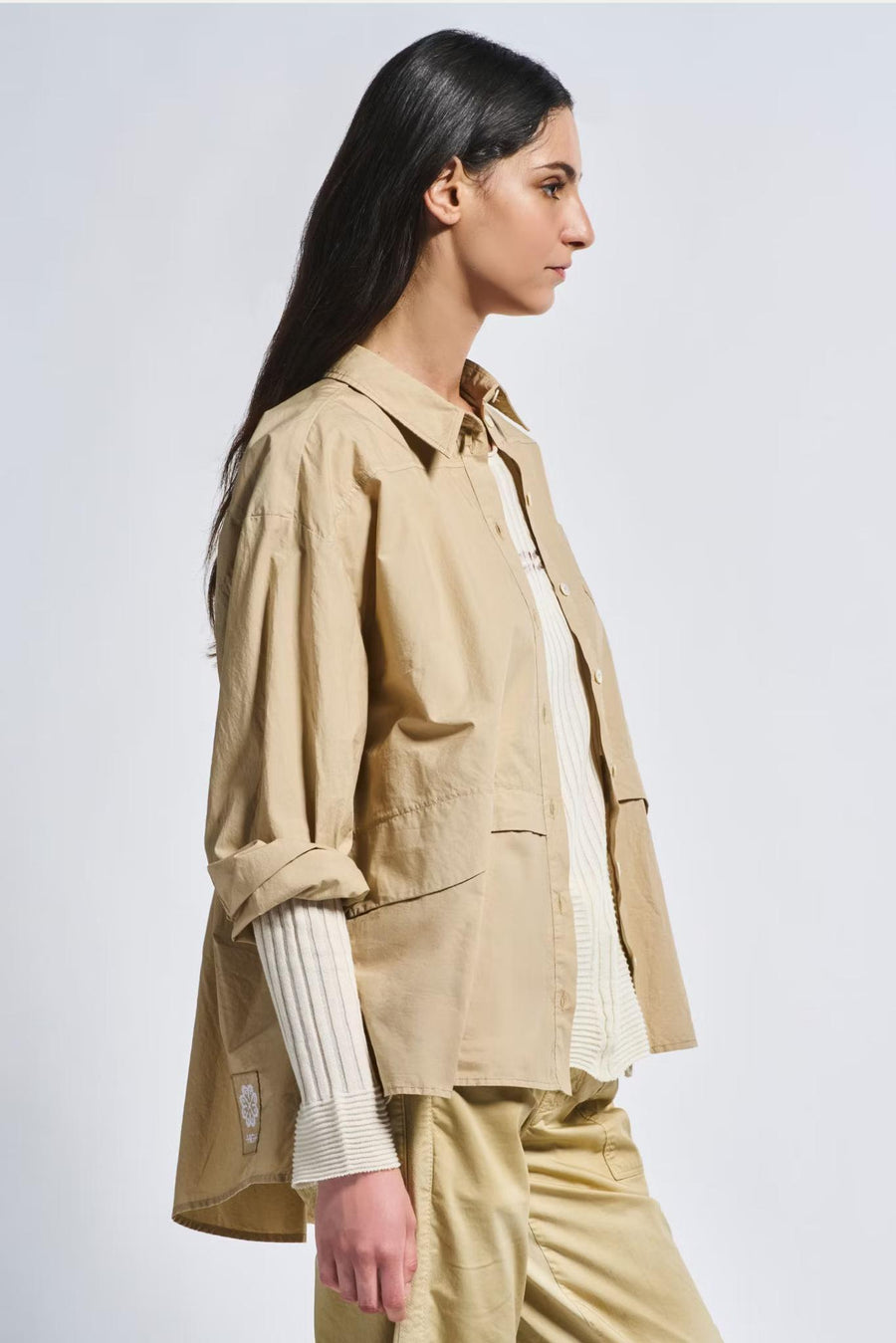 Lunar Shirt - Beige-Tops-High by Claire Campbell-Debs Boutique