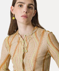 Thumbnail for Lurex Jacquard Jersey Grandfather Shirt-Shirt-Forte_Forte-Debs Boutique