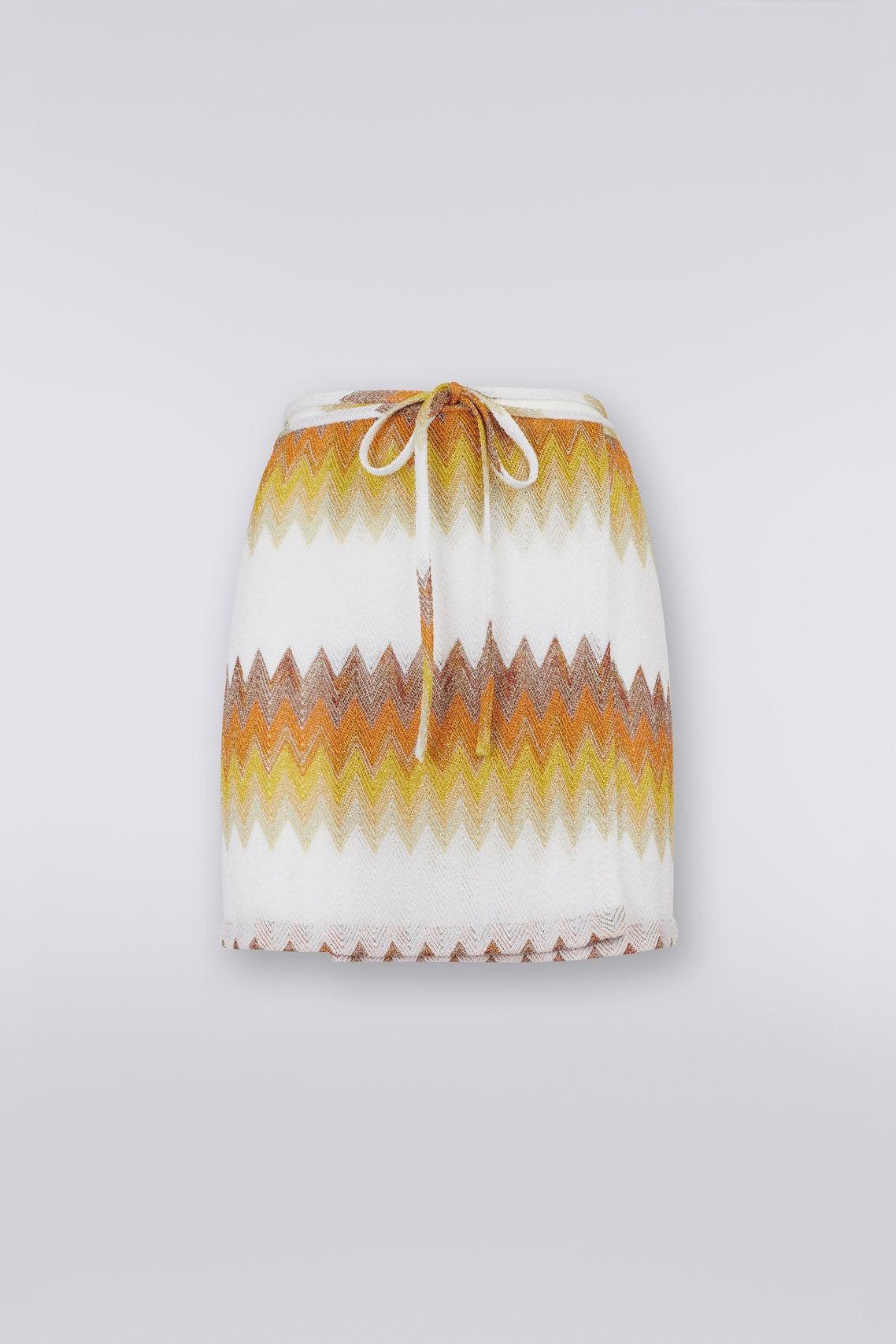 Sarong miniskirt cover up with lamé zigzag-Skirt-Missoni-Debs Boutique