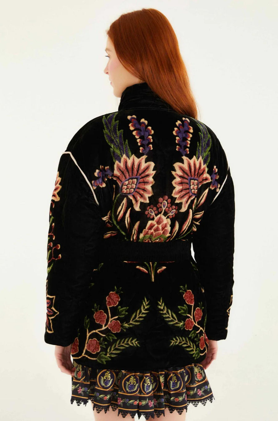 Marvelous Garden Black Puffer Jacket-Jackets & outerweare-Farm Rio-Debs Boutique