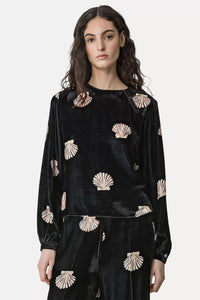 Thumbnail for Mother of Pearl Velvet Blouse-TOP-forte_forte-Debs Boutique