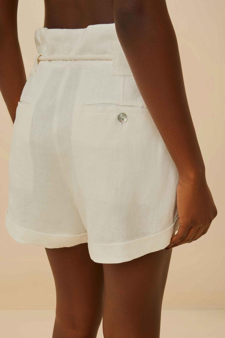 Off-white Wavy Pockets Shorts-Skirts & Shorts-Farm Rio-Debs Boutique
