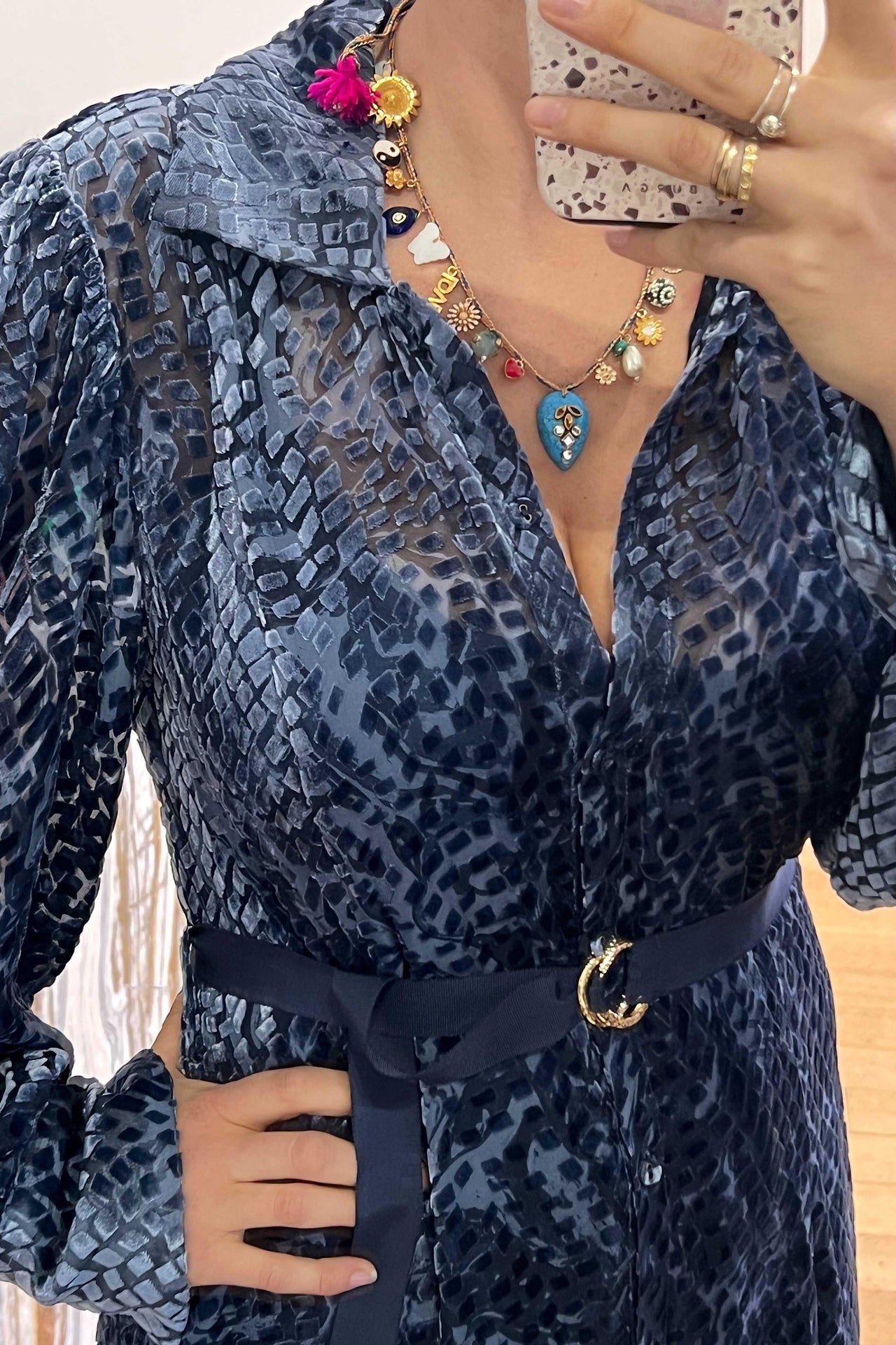 Thalia Dress in Marine-Dress-Ulla Johnson-Debs Boutique