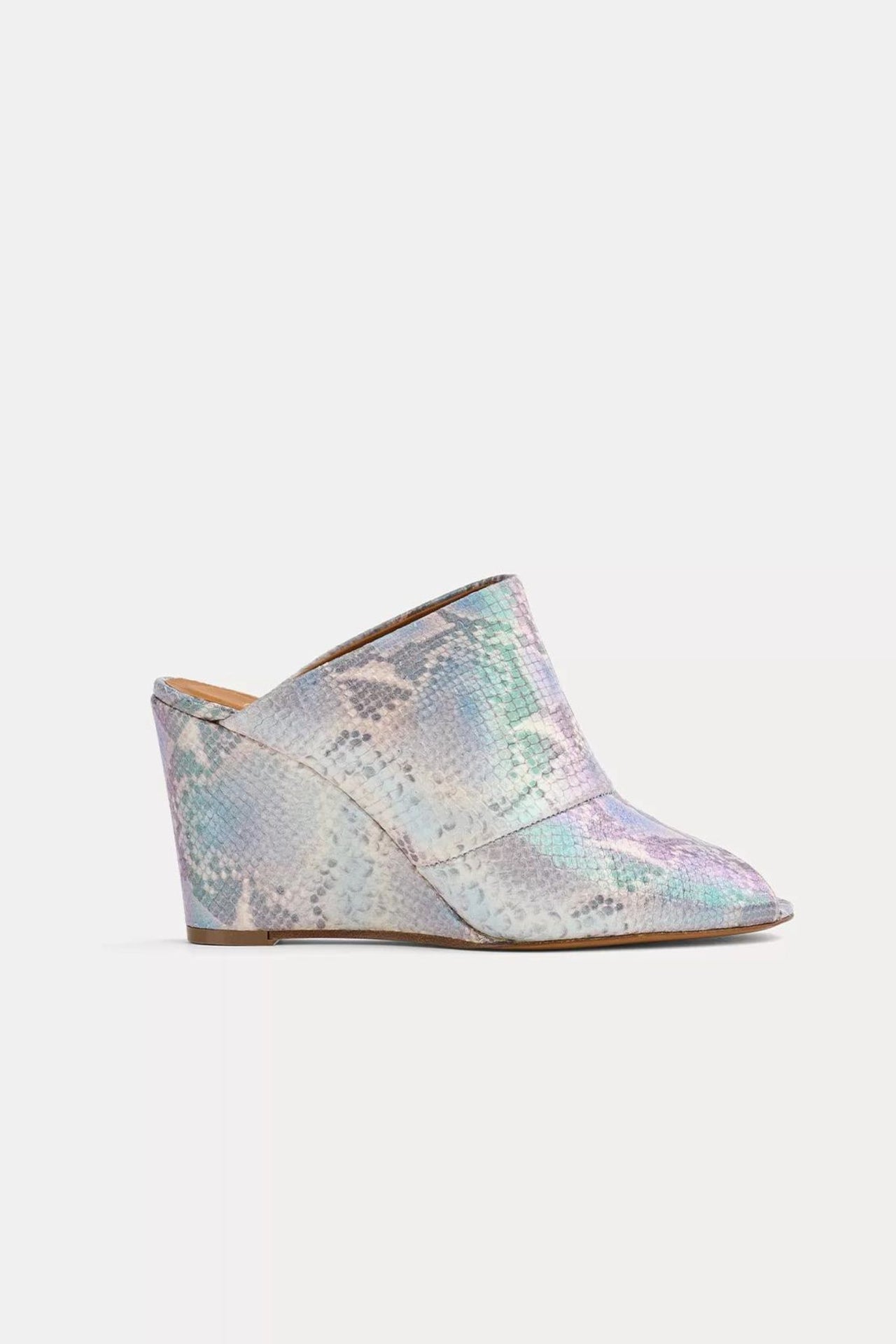 Printed Leather Wedge Sabot-Shoes & Sandals-Forte_Forte-Debs Boutique