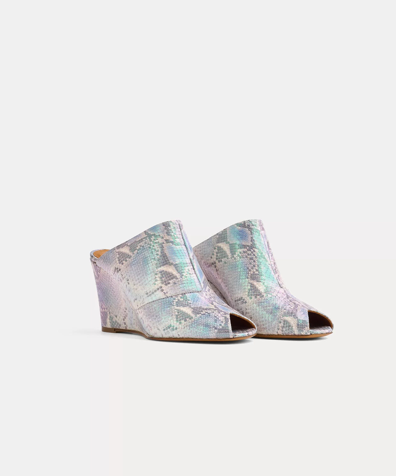 Printed Leather Wedge Sabot-Shoes & Sandals-Forte_Forte-Debs Boutique