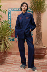 Thumbnail for Delany Embellished Denim Shirt-Tops-Alemais-Debs Boutique