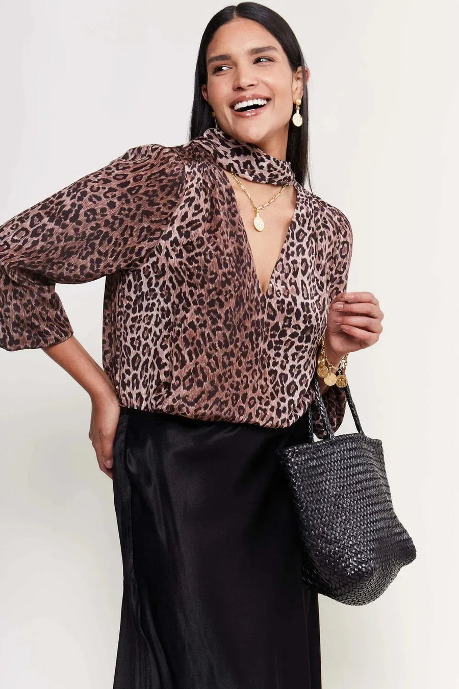 Moss Blouse Leopard-Tops-Rixo-Debs Boutique