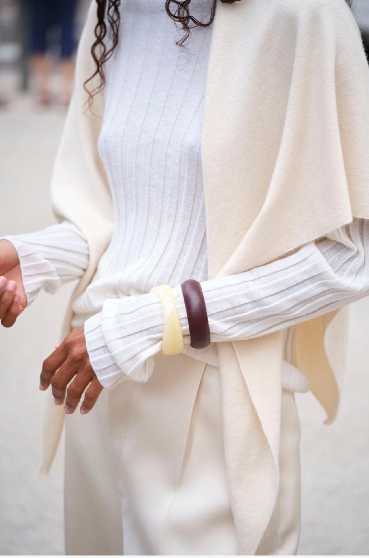 Ribbed Top Bone-Sweaters & Cardigans-Soft Goat-Debs Boutique