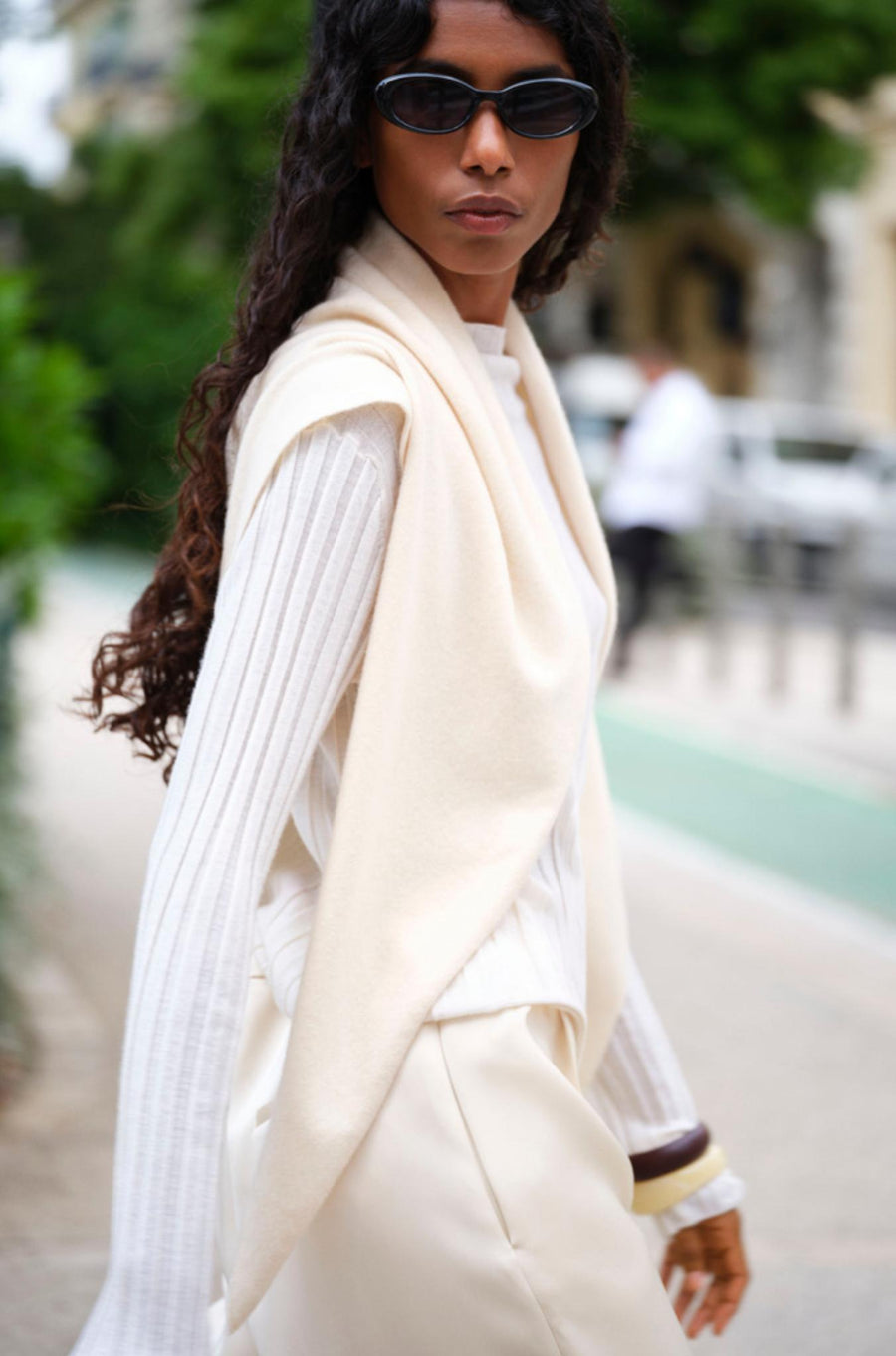 Ribbed Top Bone-Sweaters & Cardigans-Soft Goat-Debs Boutique