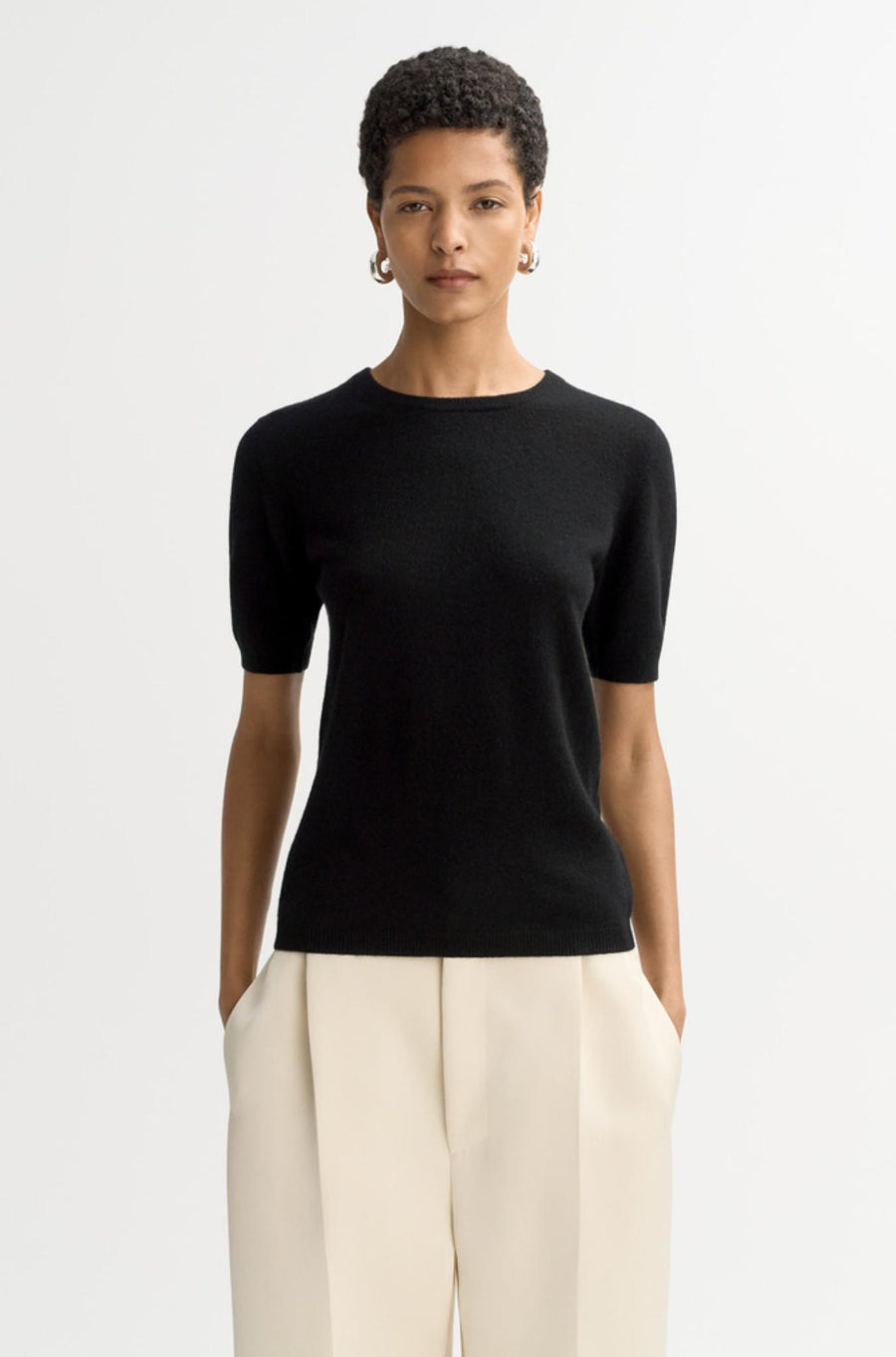 Short Sleeve Crewneck-Sweaters & Cardigans-Soft Goat-Debs Boutique