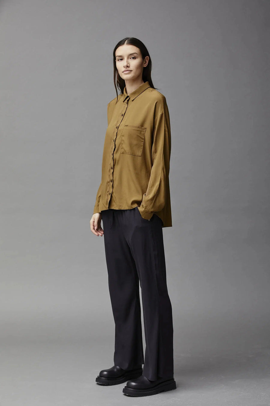 Stretch Silk Satin Flare Pants-Pant-Kristensen du Nord-Debs Boutique