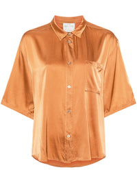 Thumbnail for Stretch Silk Satin Short Sleeves Shirt-Shirt-Forte_Forte-Debs Boutique