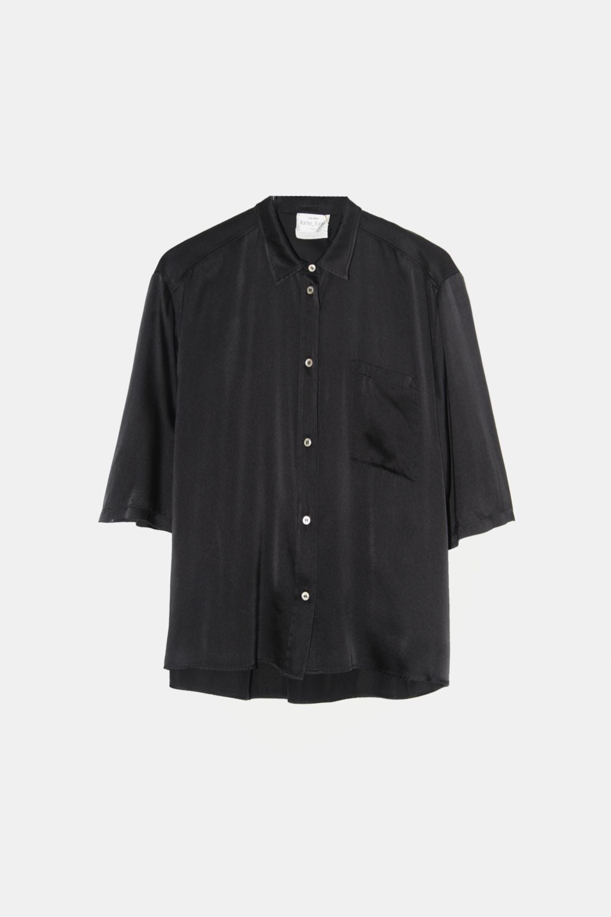 Stretch Silk Satin Short Sleeves Shirt-Shirt-Forte_Forte-Debs Boutique