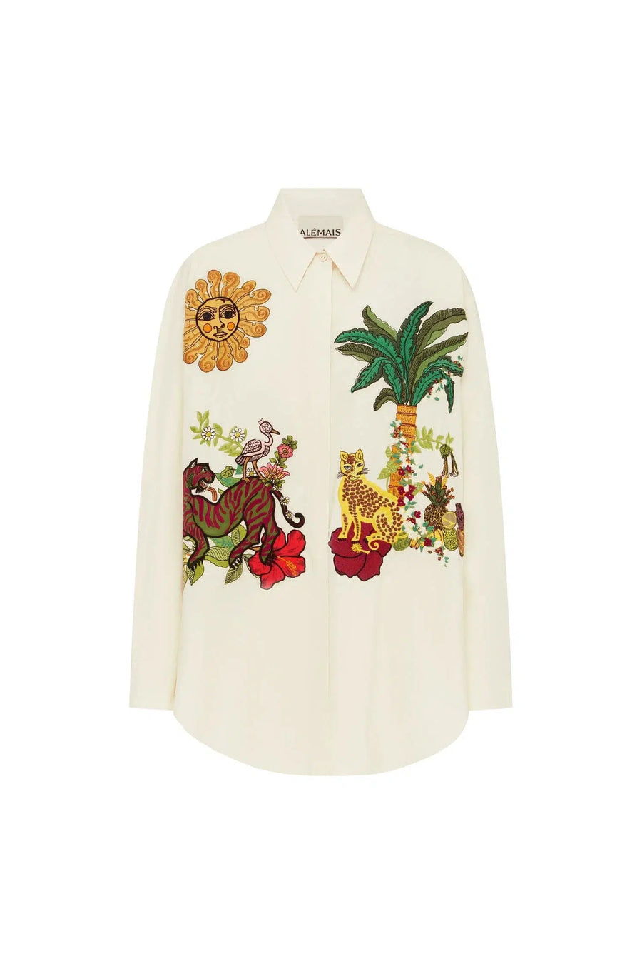 TIGER EMBROIDERED SHIRT-SHIRT-ALEMAIS-Debs Boutique