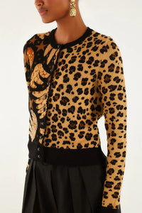 Thumbnail for Banana Leopard Mixed Cardigan-SWEATERS & CARDIGANS-Farm Rio-Debs Boutique