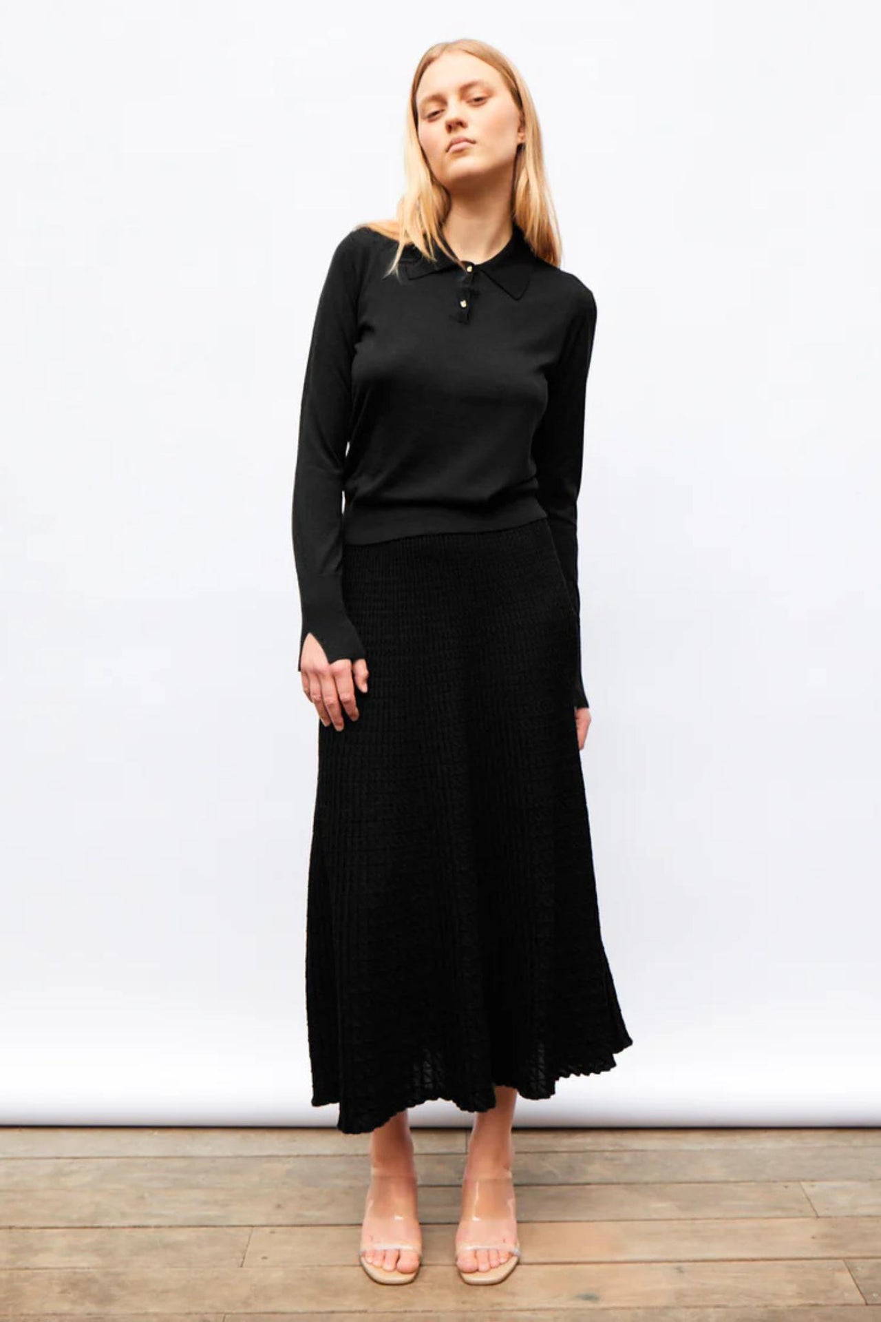 CHIC Knit Polo-Tops-Molli-Debs Boutique