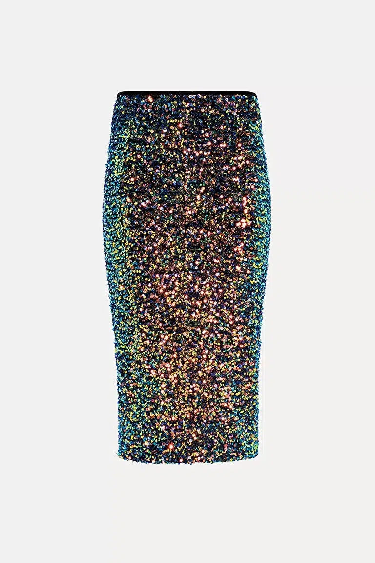 Sequinned Velvet Pencil Skirt-Skirt-forte_forte-Debs Boutique