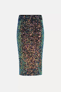 Thumbnail for Sequinned Velvet Pencil Skirt-Skirt-forte_forte-Debs Boutique