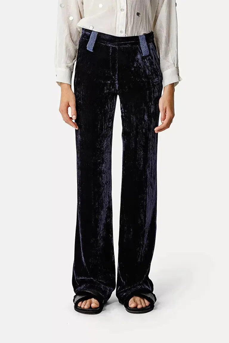 My Velvet Pants with Beads in Notte-Pant-forte_forte-Debs Boutique