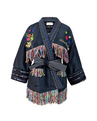 Thumbnail for RODEO SILK KIMONO - Black-Jackets & Outerwear-Monoki-Debs Boutique