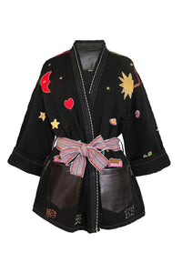 Thumbnail for LE MEXICAIN KIMONO in BLACK-Jacket-Monoki-Debs Boutique