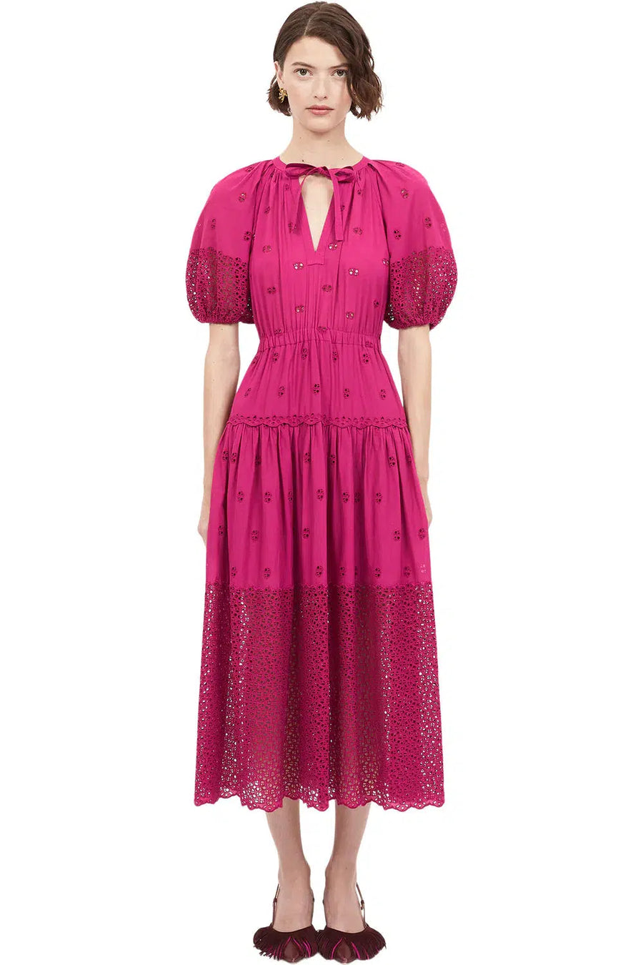 Nova Dress in Ruby-Dress-Ulla Johnson-Debs Boutique