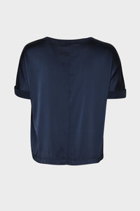 Thumbnail for SILK TEE NAVY BLUE-T-SHIRT-Transit-Debs Boutique