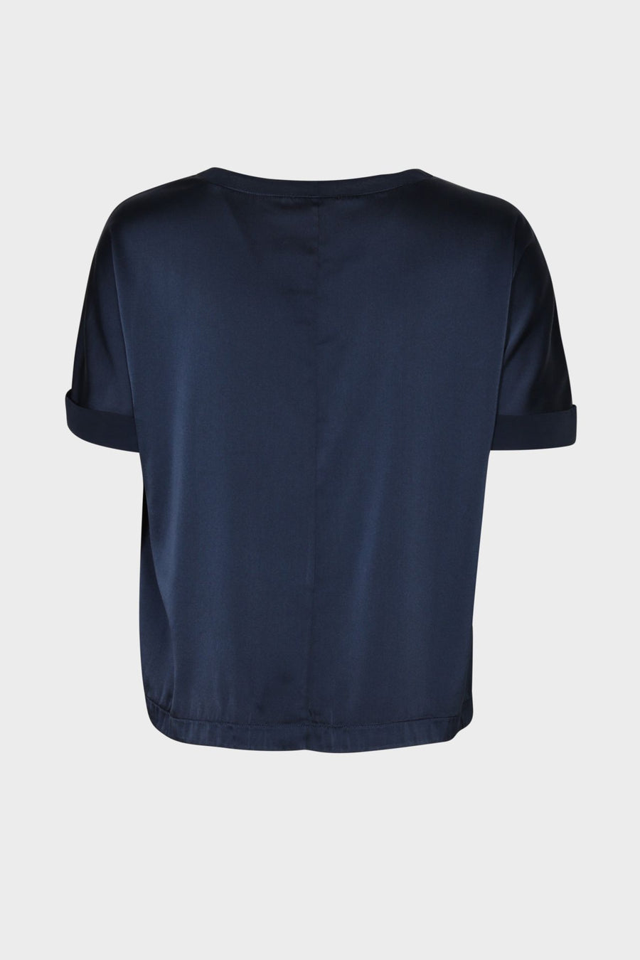 SILK TEE NAVY BLUE-T-SHIRT-Transit-Debs Boutique