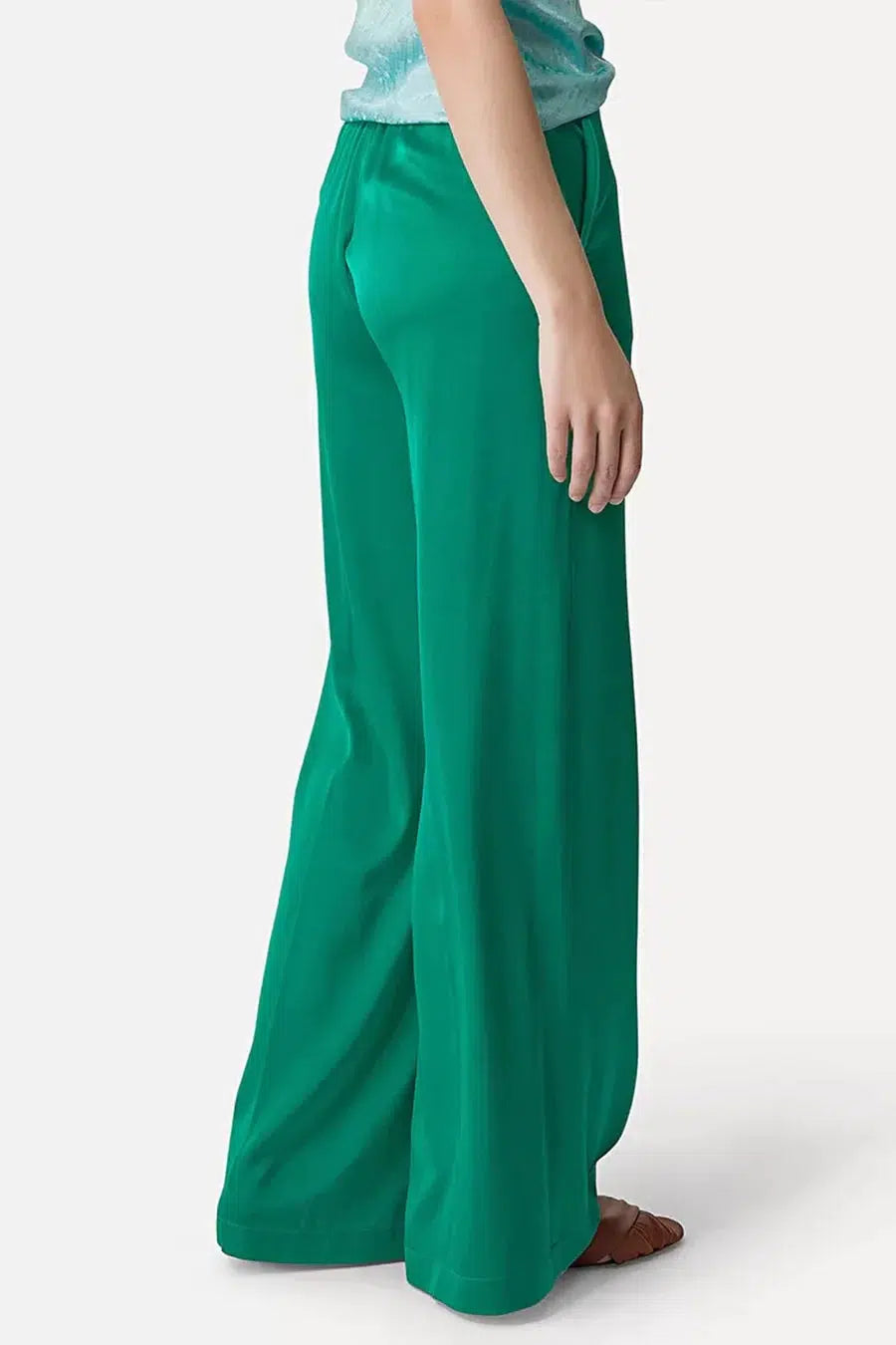 Stretch Silk Satin Wide Pants-Pants-Forte_Forte-Debs Boutique