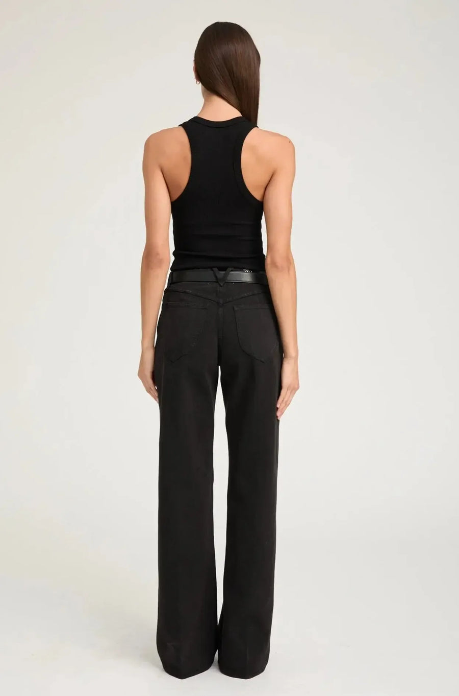 Fitted Scooped Tank Black-Tops-SPWMN-Debs Boutique