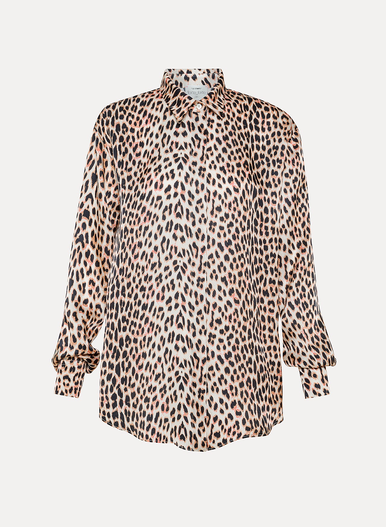 THE TWILIGHT LEOPARD PRINT SATIN SHIRT-Shirt-Forte_Forte-Debs Boutique