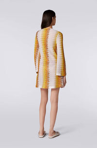 Thumbnail for Long-sleeved kaftan in viscose blend with zigzag lamé.-Dress-M Missoni-Debs Boutique