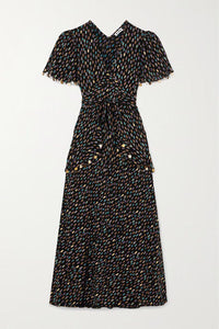 Thumbnail for Jane Dress Evil Eye Foil Black-Dress-Rixo-Debs Boutique