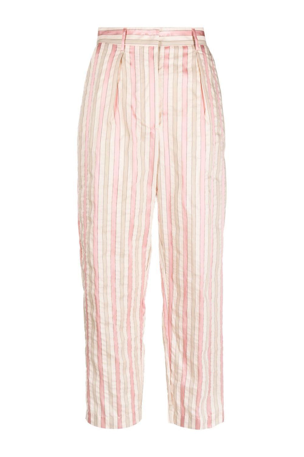 striped straight-leg trousers-Pants-forte_forte-Debs Boutique