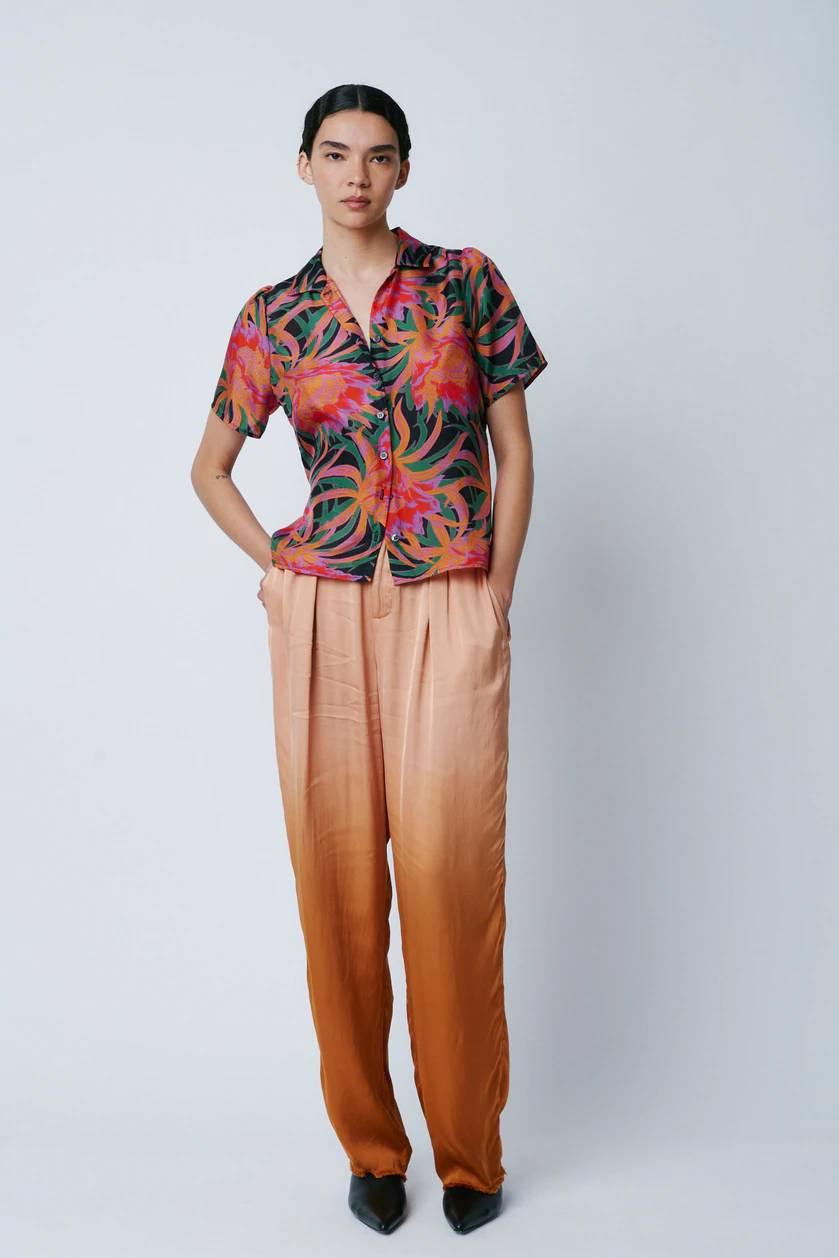 Camp Shirt in Flowers-Shirt-Raquel Allegra-Debs Boutique