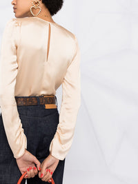 Thumbnail for Viscose Cloquet Satin V Neck Shirt-Shirt-forte_forte-Debs Boutique