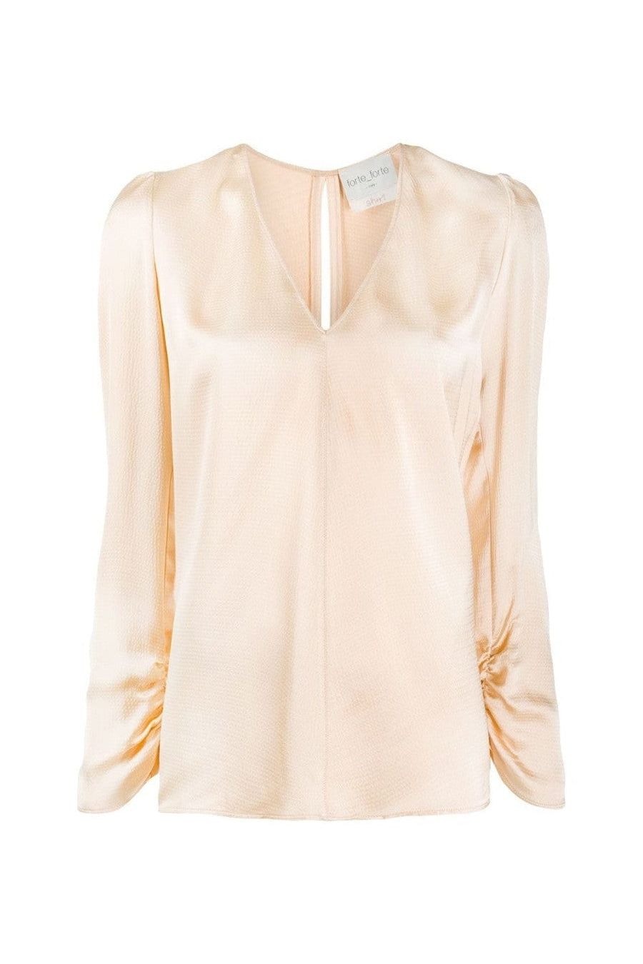 Viscose Cloquet Satin V Neck Shirt-Shirt-forte_forte-Debs Boutique