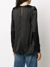 Thumbnail for Viscose Cloquet Satin V Neck Shirt-Shirt-forte_forte-Debs Boutique