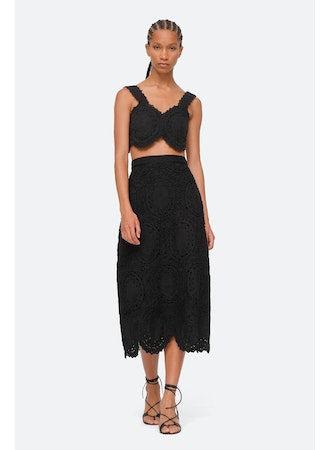 Camila Pleating Skirt - Black-Skirt-SEA NY-Debs Boutique