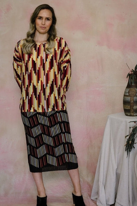 Silk Print Batwing Blouse-Top-M Missoni-Debs Boutique
