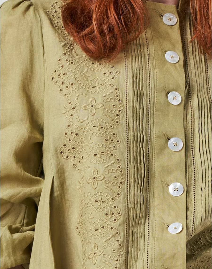 Righteous Lace Shirt in Green-Shirt-High by Claire Campbell-Debs Boutique