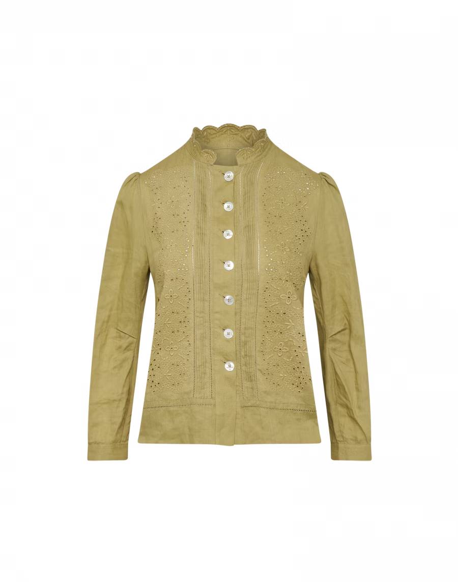 Righteous Lace Shirt in Green-Shirt-High by Claire Campbell-Debs Boutique