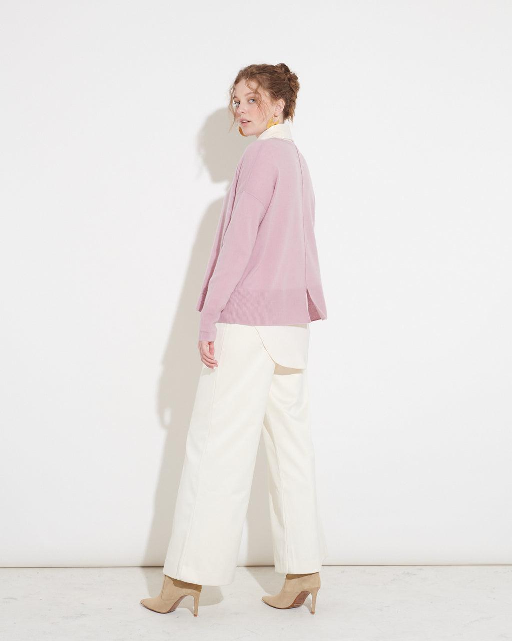 Split Back Hem Crew in Lilac-General-Cashmerism-Debs Boutique