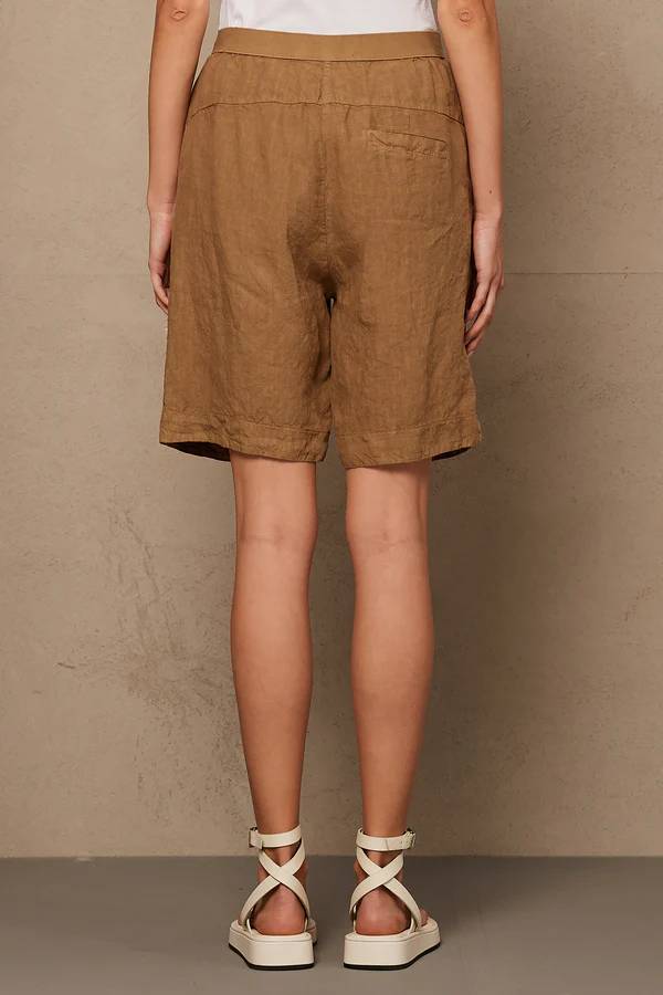 B113 Linen Short in Mustard-Short-Transit-Debs Boutique