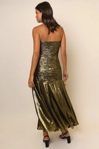 Thumbnail for Claudette Dress Gold-Dress-Rixo-Debs Boutique