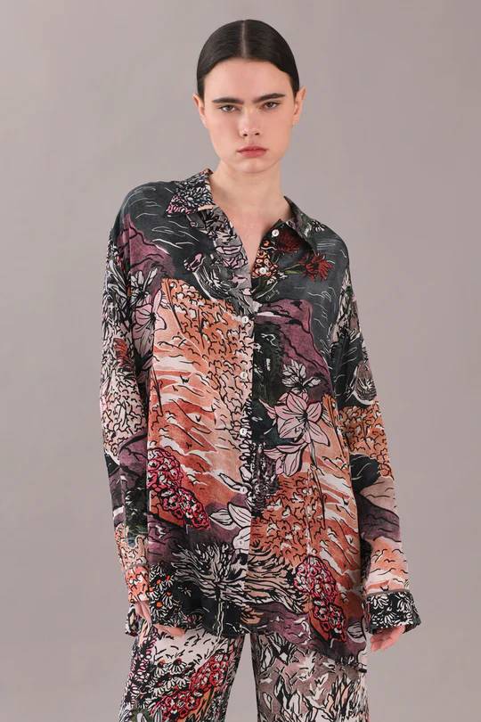 Elena Shirt in Paine Black-Shirt-Chufy-Debs Boutique