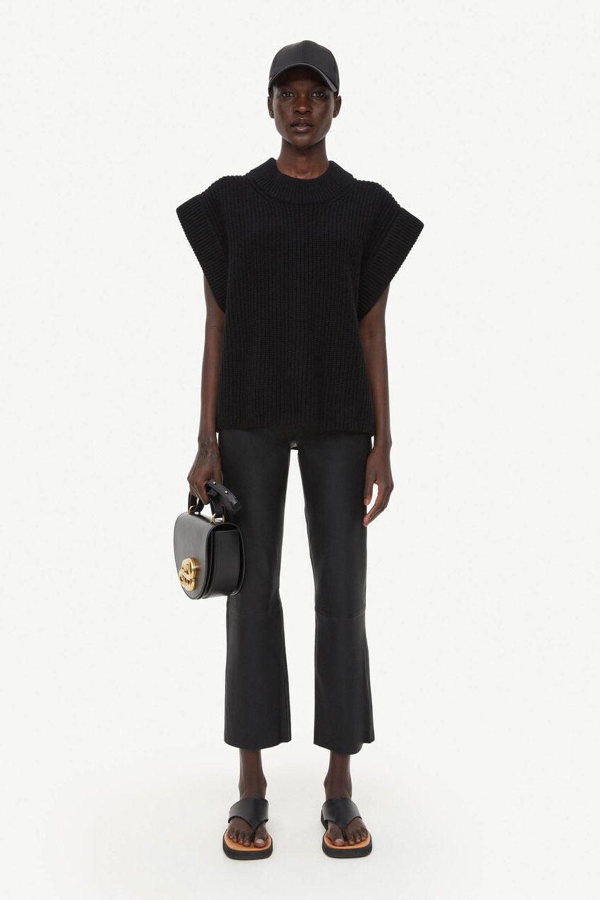 Florentina Black Leather Pants-Pants-By Malene Birger-Debs Boutique